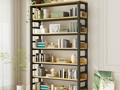 Modern Bookshelf Storage Rack Decorative Rack Ornaments model