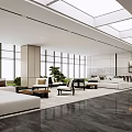 Modern Lounge Area Interior Design With Sofa Bench Chandelier And Floor To Ceiling Windows