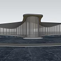 Modern Sales Office Building Exhibition Center Curve Sales Department Special-Shaped Architecture Art Gallery Rural Architecture 3d model