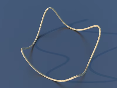Golden Curved Braided Daily Life Product with Smooth Surface for Daily Use 3d model