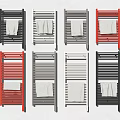 Bathroom Racks In Various Colors With Hanging Towels And Modern Design