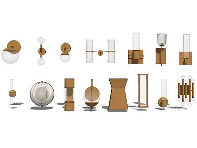 Modern Decorative Wall Lamps With Various Designs For Home Interior Decoration 3d model