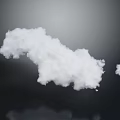 Floating Soft White Cloud Formation Against Dark Background With Smooth Reflection 3d model