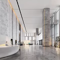 Office Building Lobby Rest Area Elevator Hall 3d model