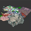 Modern Terrain Model Design With Rocky Sections Grass And Dirt Areas