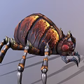 Giant Insect Creature With Metallic Brown Gold Exoskeleton And Spiked Legs