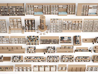 Modern Library Bookcase Bookshelf Decorative Rack Storage Rack Exhibition Rack 3d model