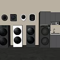 Sleek Modern Washing Machines In Black White Gray With Cabinet Storage