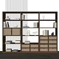 New Chinese-style Bookshelf Multi-layer Bookcase 3d model