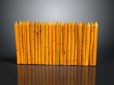 Realistic style wooden fence wooden fence wooden pile plank gray background outdoor fence fortification country style house house house residence residence 3d model