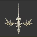 Detailed Dragon Skeleton Model Assembled With White Building Blocks Against Dark Background