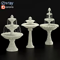 Ornamental White Garden Fountains With Various Decorative Designs And Details