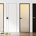 Modern Single Door Glass Door Invisible Door 3d model