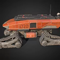 Orange Tracked Robot D20 With Antenna Camera And Mechanical Design 3d model
