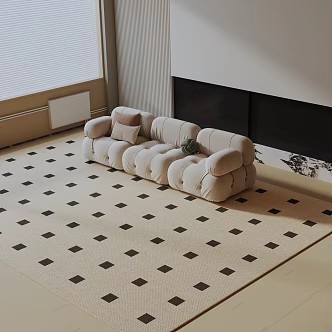 Modern three-seat sofa 3d model