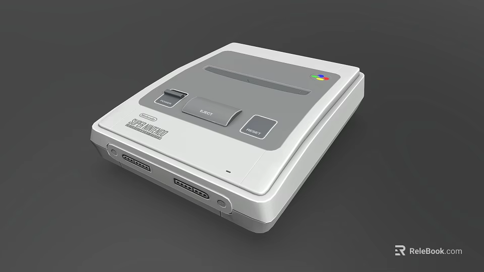 Classic Vintage Entertainment Appliance With White Gray Design Featuring Control Buttons And Slot 3d model 