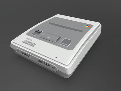 Classic Vintage Entertainment Appliance With White Gray Design Featuring Control Buttons And Slot 3d model