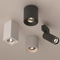 Modern Ceiling Mounted Downlights and Spotlights in Various White Black Gray Styles 3d model