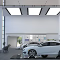 GENESIS 4S Store Modern Showroom With E:N Series Vehicles On 3d model