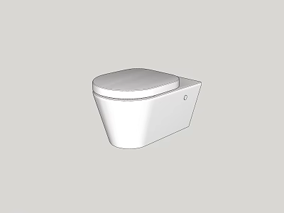 Modern Wall Mounted White Toilet With Sleek Ceramic Design For Bathroom 3d model