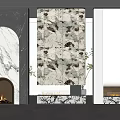 Modern fireplace background wall modeling wall 3d model
