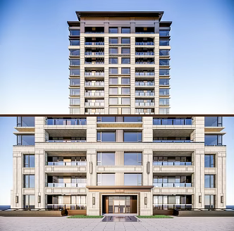 Modern Residential Building New Asian High-rise Residential Building 3d model