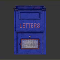 Blue U.S. Mail Mailbox With LETTERS And U.S. MAIL Text Design 3d model
