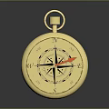 Golden Compass With Directional Scales And Red Pointer For Daily Life Supplies