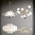 Modern Chandelier Collection With Glass Balls Crystal Elements And Metal Frames