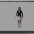 Woman Wearing Black Blazer and White Skirt Standing with High Heels in Simple Pose