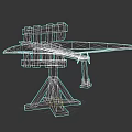 Medieval Wooden Siege Weapon With Metal Reinforcements And Projectile Arm Structure