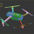 Professional White Drone Equipment Featuring Four Black Propellers And Modern Design
