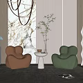 Modern Casual Sofa Combination Lazy Sofa 3d model