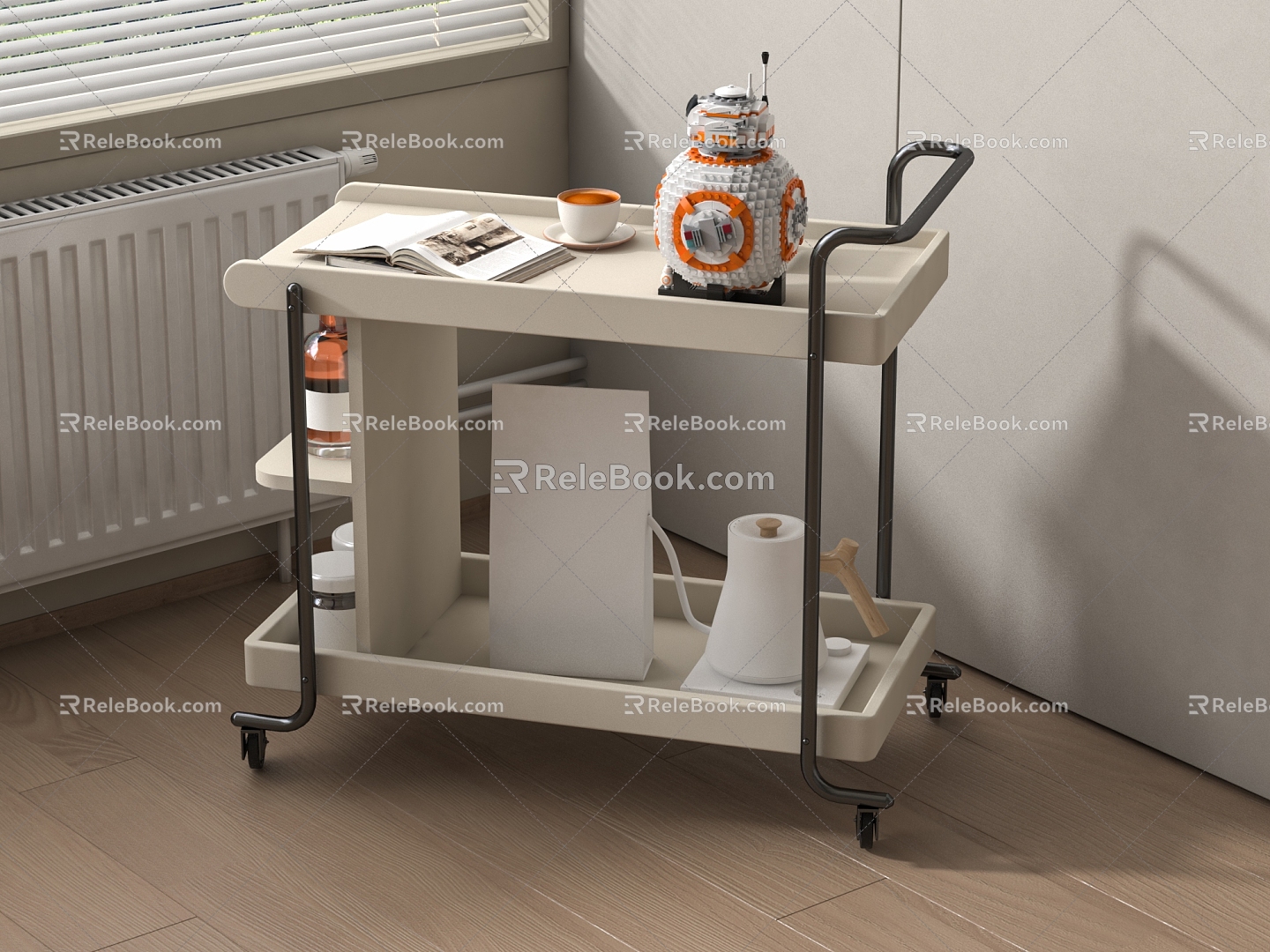 Modern trolley shelf floor type 3d model