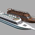 Two Modern Yachts With White Blue Exterior And Brown Wooden Deck Design