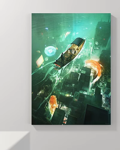 Bold Abstract Painting With Swirling Colors Dynamic Shapes And Modern Artistic Style 3d model