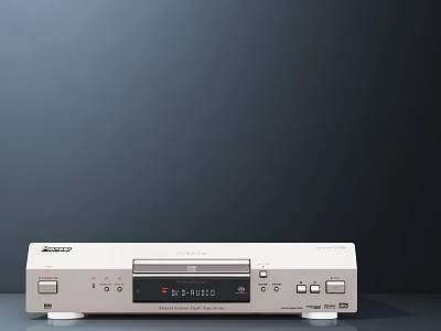 Silver Audio CD Player Component With Sleek Design And Digital Display Panel 3d model