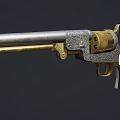 Vintage Revolver Weapons Collection With Wooden Grips And Metal Frames