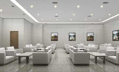 Modern Waiting Hall Business Waiting Hall 3d model