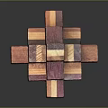 Modern Building Blocks Geometric Puzzle Wood Puzzle Toy 3d model
