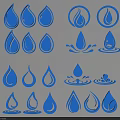 Blue Water Drop Brand Logo Design Collection With Various Icon Styles