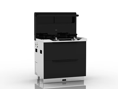 Modern Black and Silver Kitchen Appliance Featuring Gas Hob and Storage Cabinet 3d model