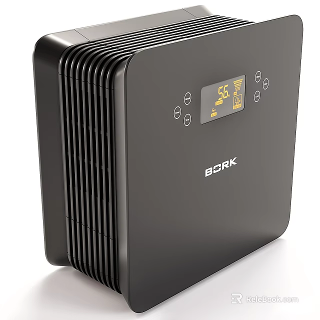 BORK Black Headphone Speaker With Digital Display And Control Buttons For Audio Experience 3d model