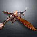 Game Movie Character Mythical Dragon With Orange Wings And Saddle Design