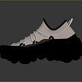 Stylish Modern Sneakers With Pink Mesh Upper White Laces And Thick Black Sole
