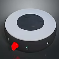 Modern Circular Device With White Top Black Base Red Button And Indicator Lights 3d model