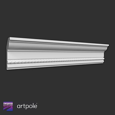 Architectural White Decorative Component With Twisted Rope Pattern And Smooth Edges 3d model