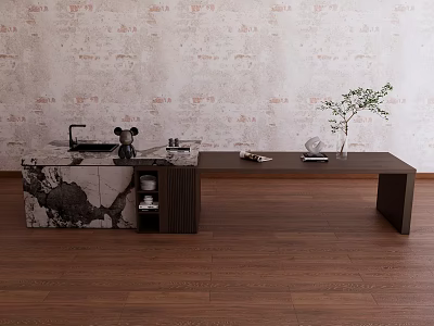 Modern Island Takajima Dining Table 3d model