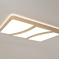 Modern Ceiling Lights With Wooden Frame Square And Round Shapes White Lighting 3d model