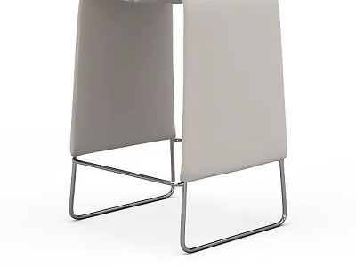 Modern Stylish Stool With Gray Upholstered Seat And Metal Frame Design 3d model